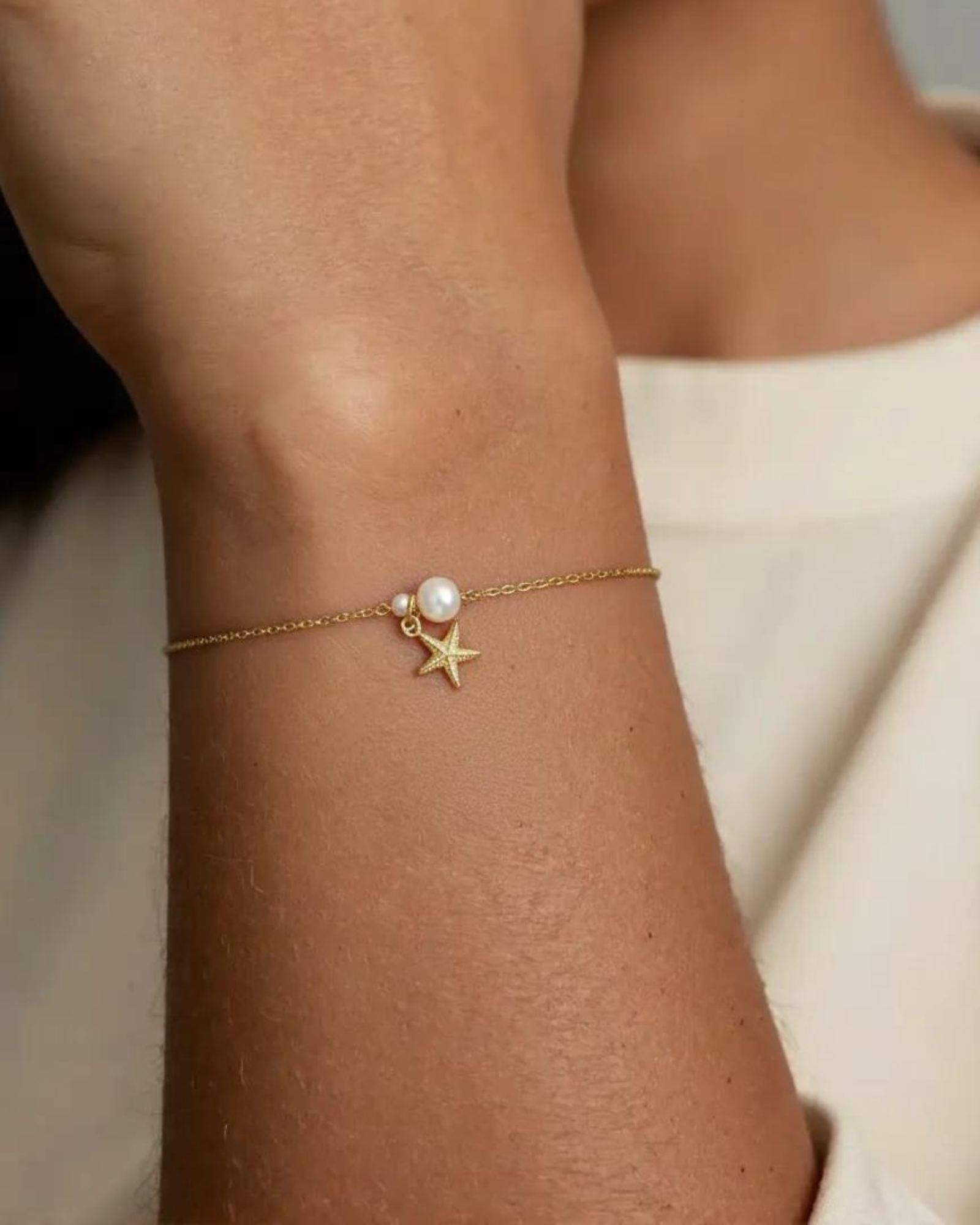 Starfish pearl bracelet