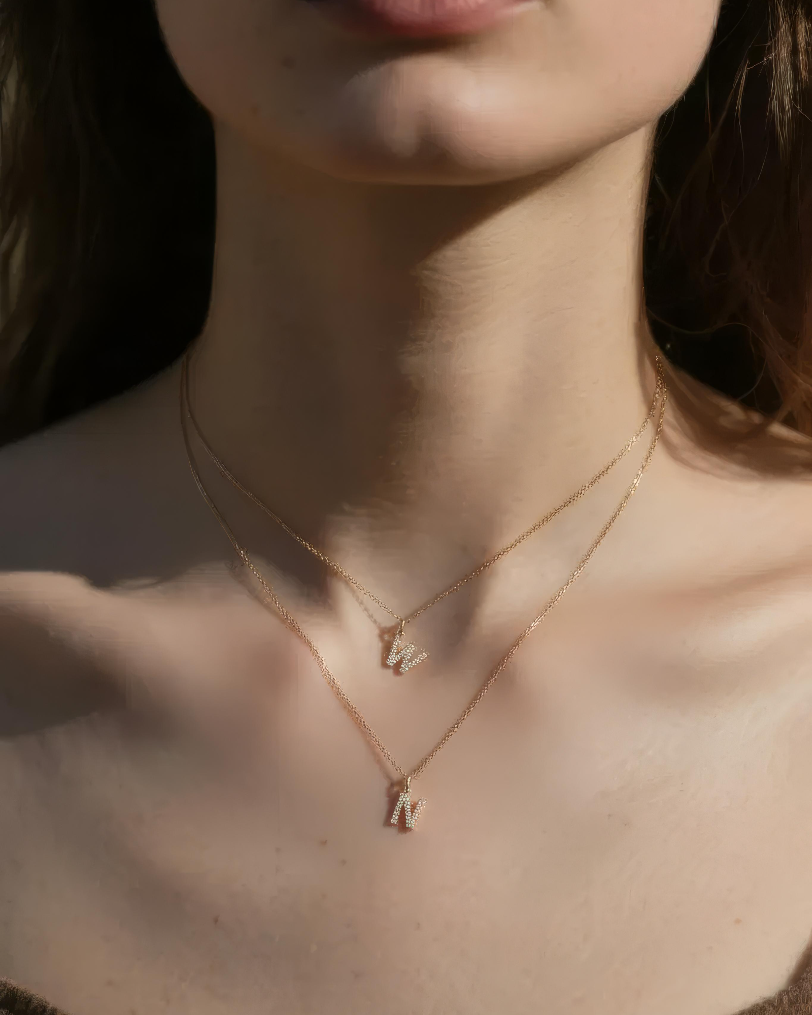 A-Z Pave Initial necklaces