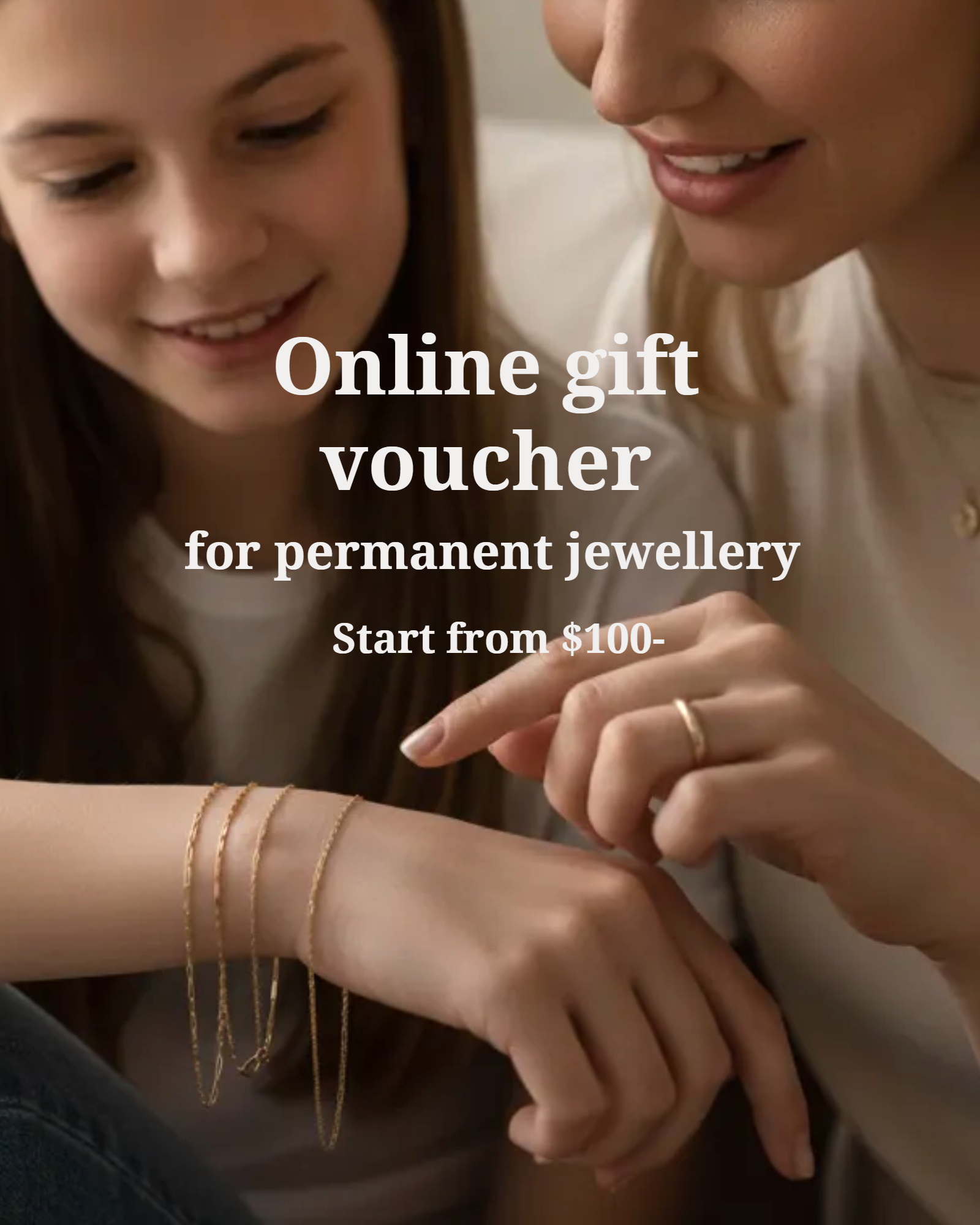Permanent jewellery gift card