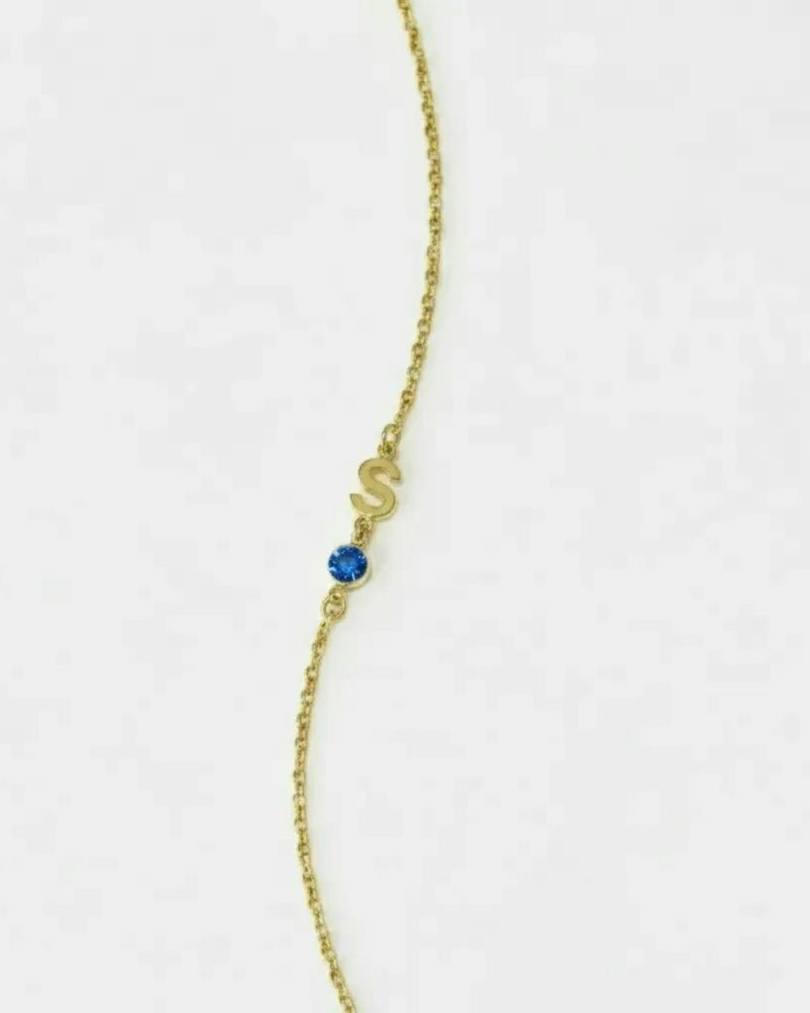 A-Z Linked Initial and Birthstone Bracelet