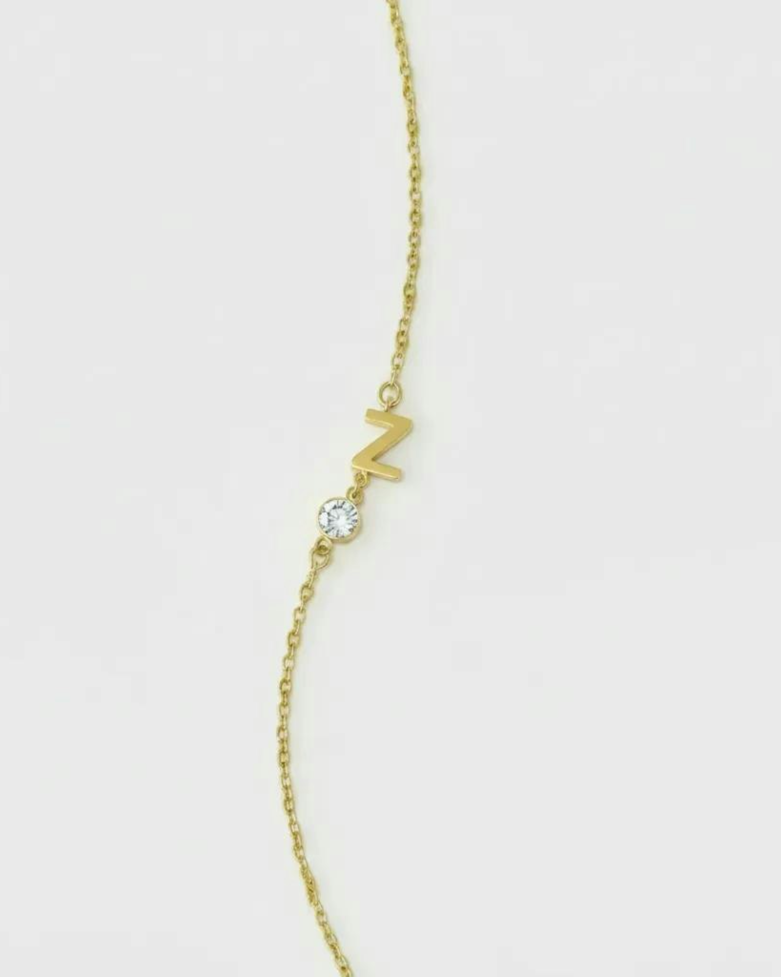 A-Z Linked Initial and Birthstone Bracelet