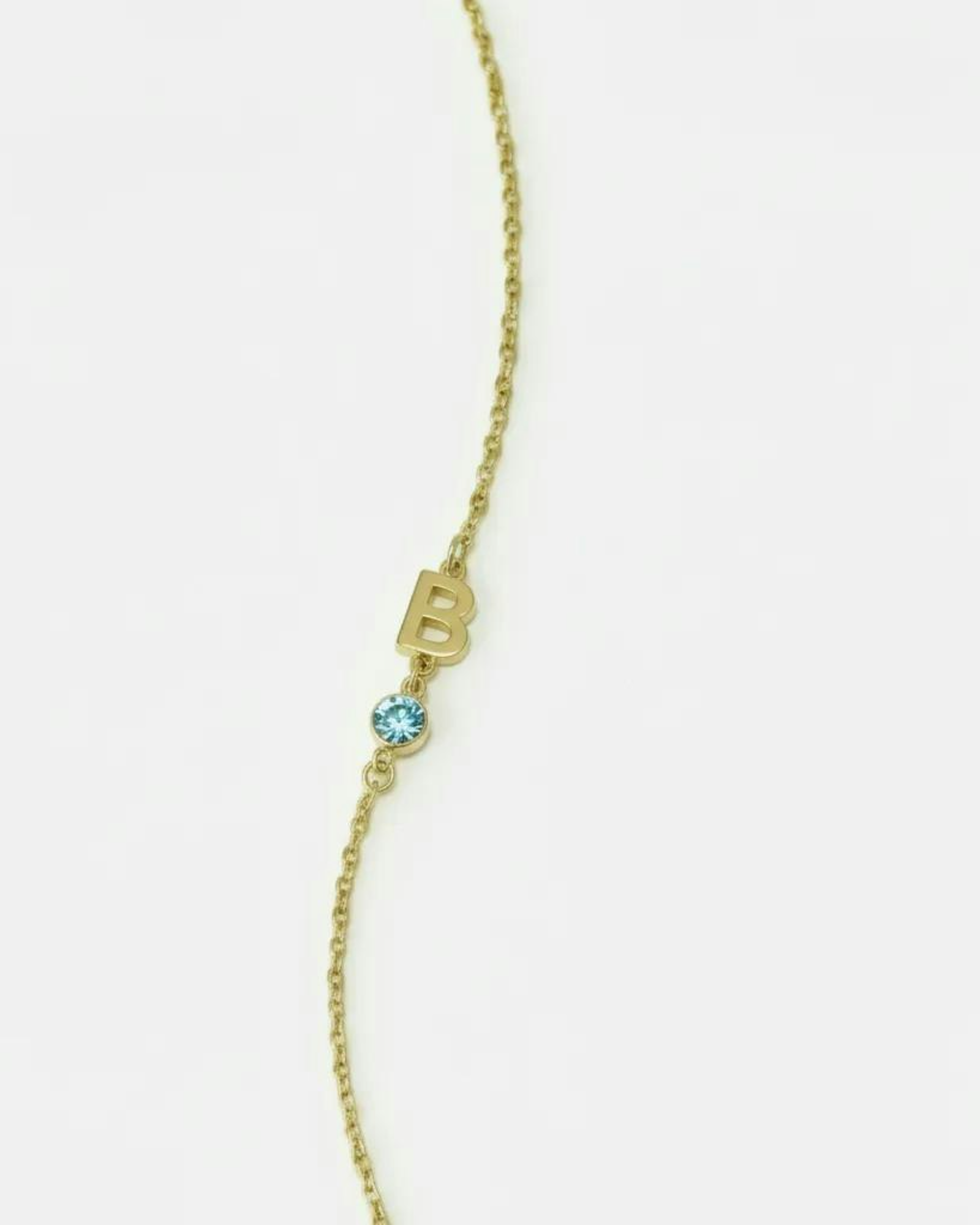 A-Z Linked Initial and Birthstone Bracelet