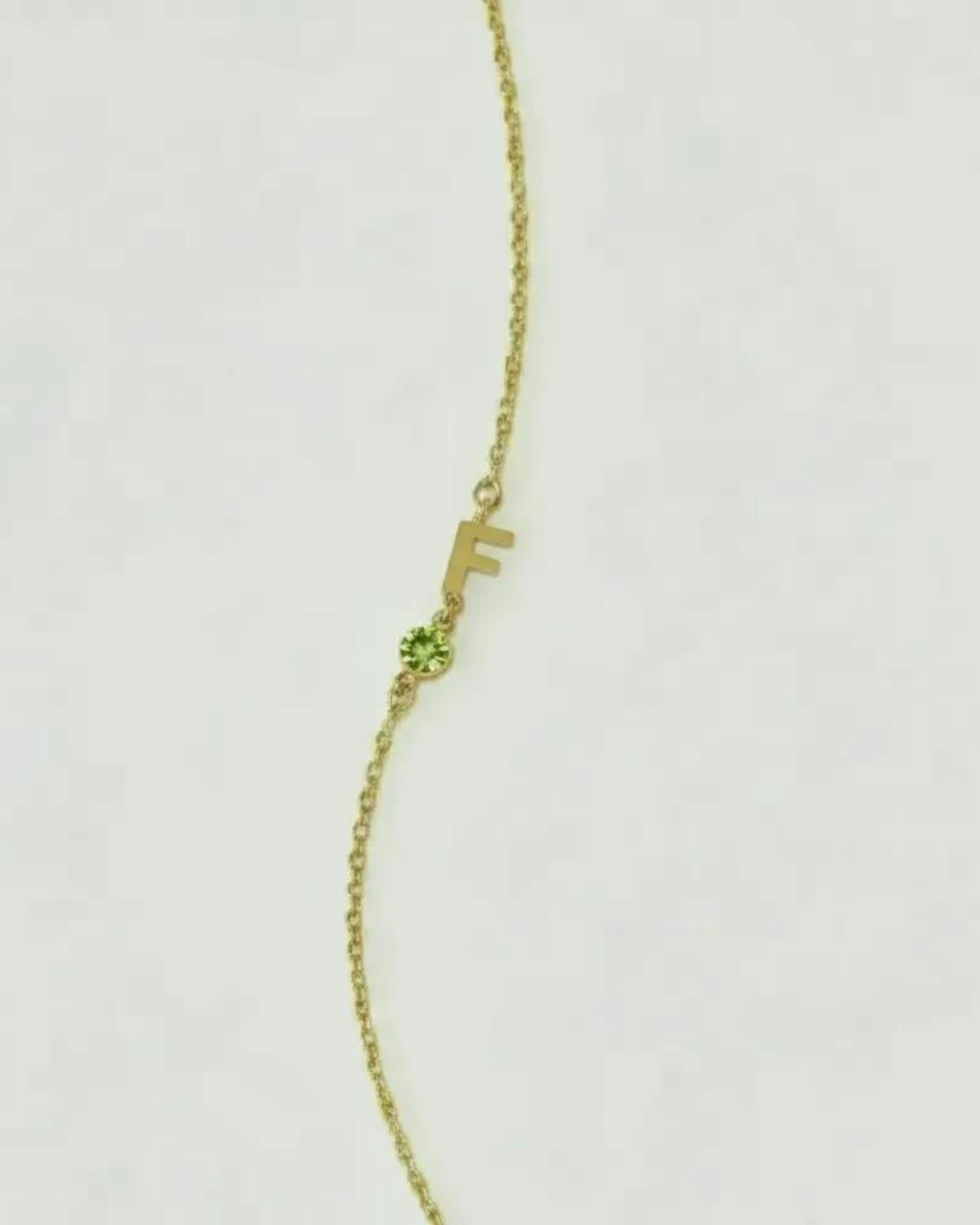 A-Z Linked Initial and Birthstone Bracelet