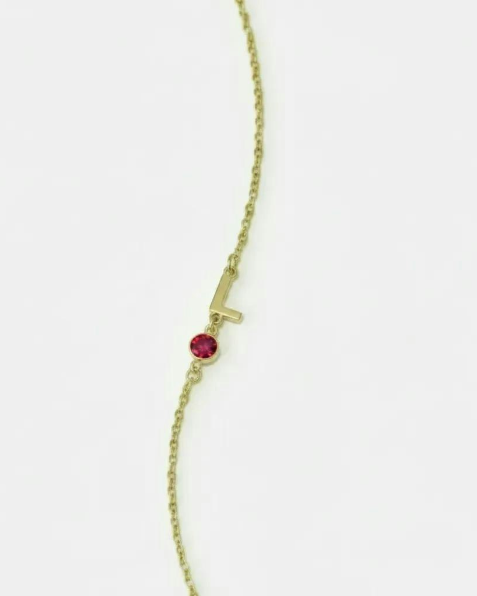 A-Z Linked Initial and Birthstone Bracelet