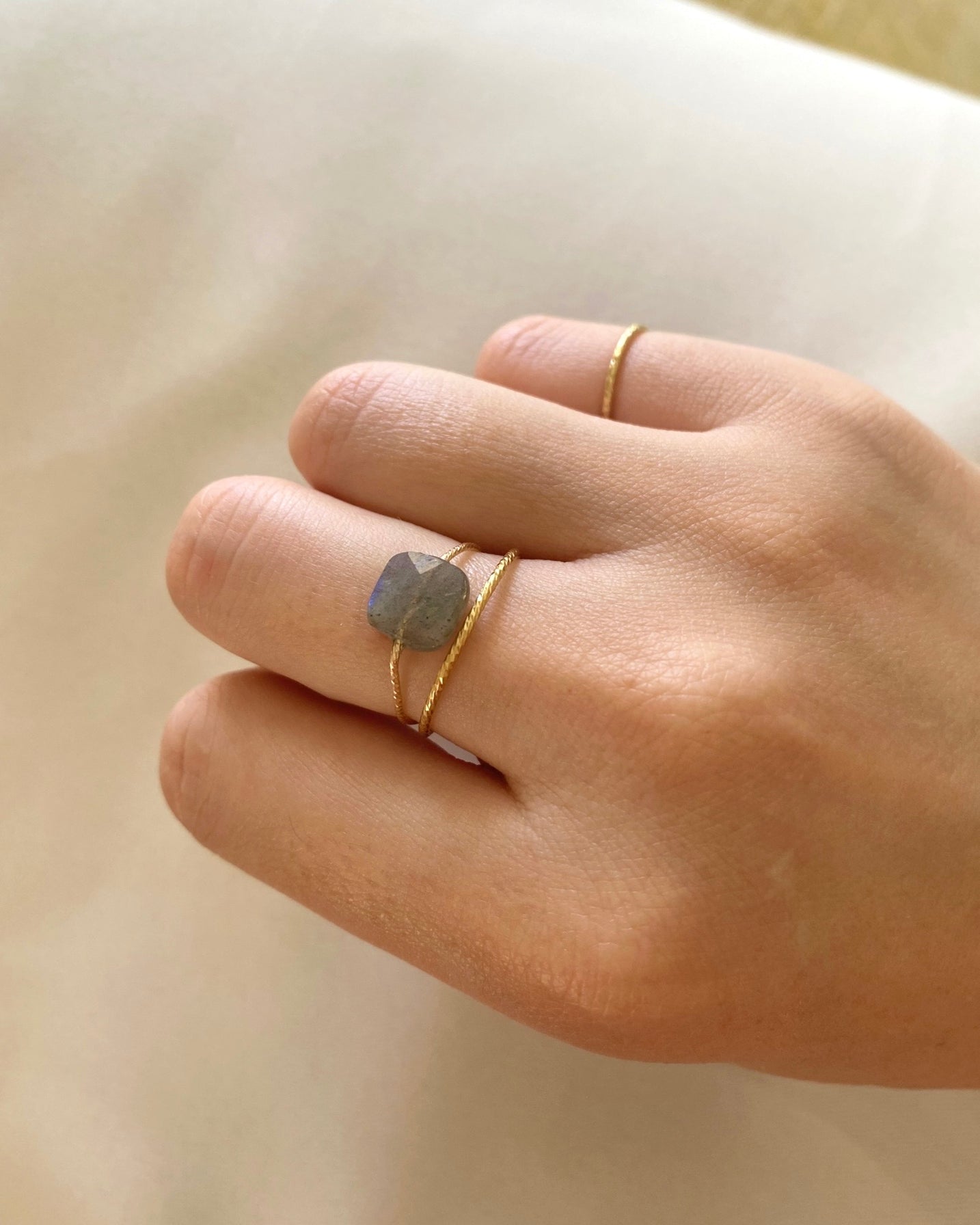 Labradorite Square Daily Serenity Ring ERIJEWELRY