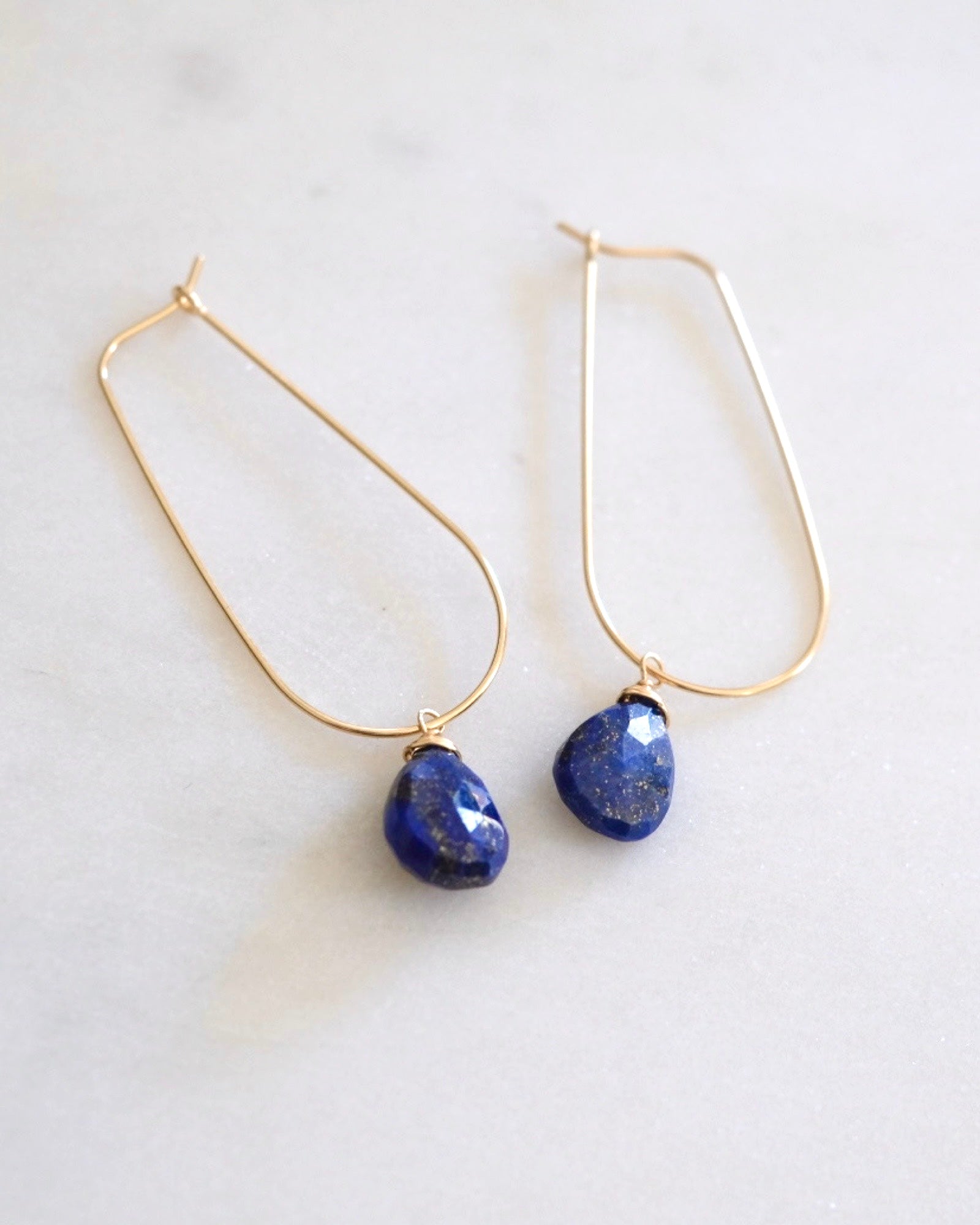 Lapis lazuli U hoop Earrings ERIJEWELRY