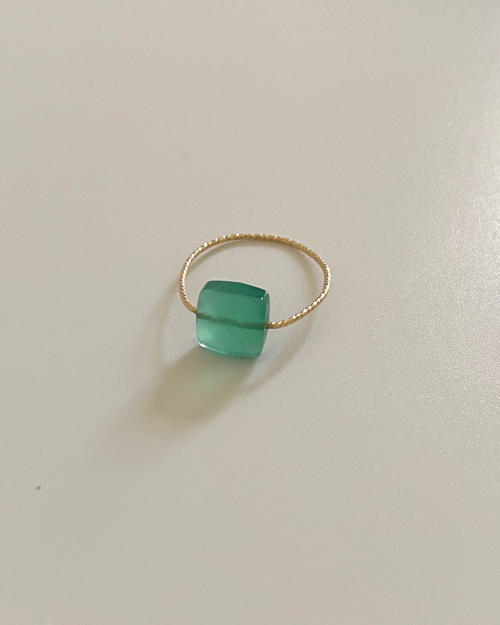 Green onyx Square Daily Serenity Ring ERIJEWELRY