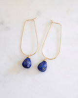 Lapis lazuli U hoop Earrings