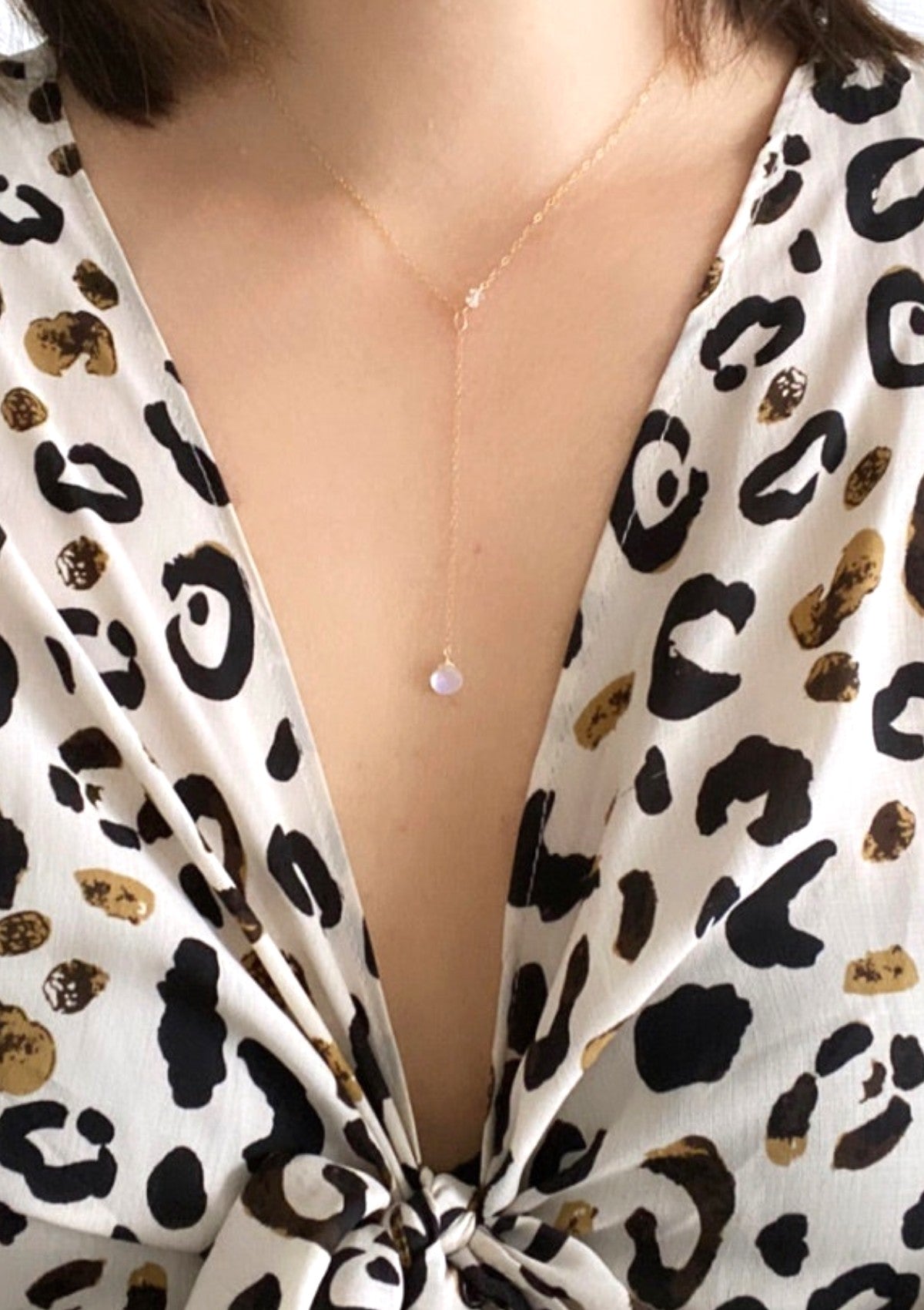Royal Blue Moonstone Y Necklace ERIJEWELRY
