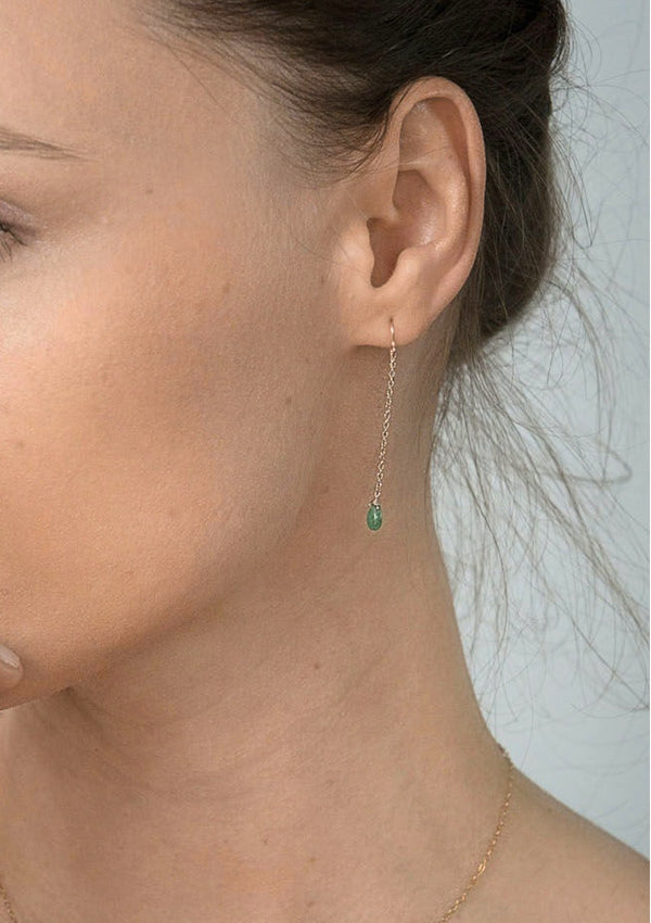 Mini Emerald Drop Earrings