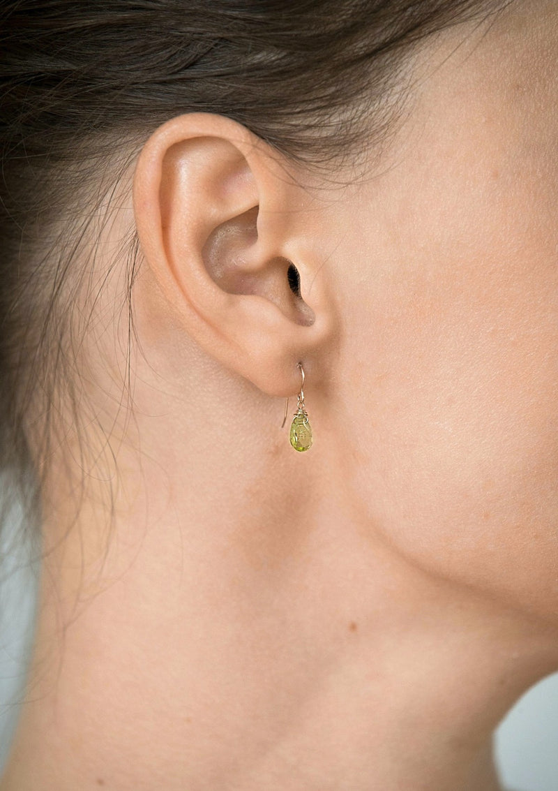 Peridot Simple Drop Earrings
