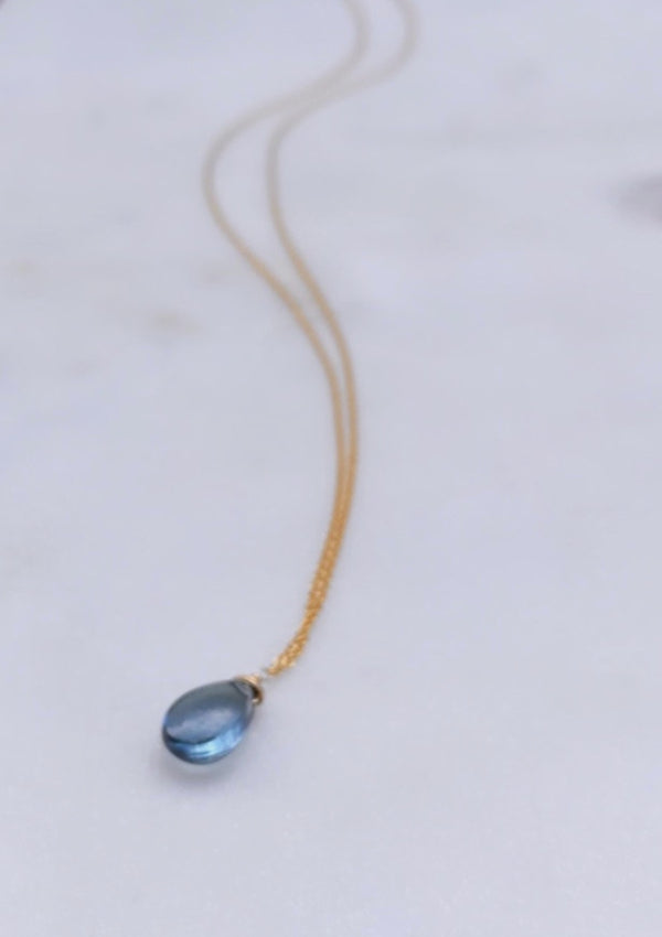 siberian blue quartz raw Necklace 