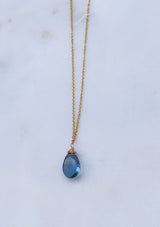 siberian blue quartz raw Necklace 