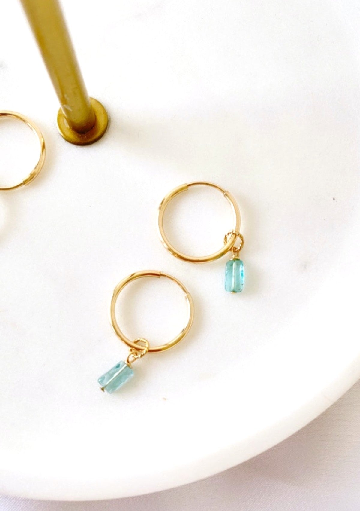 Blue Apatite Mini Infinity Hoops ERIJEWELRY