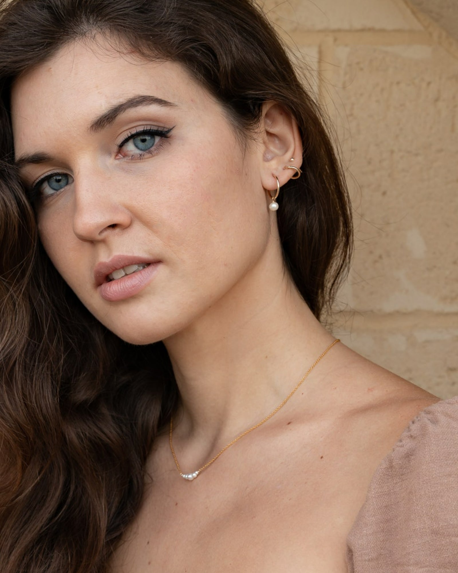 Pearl Infinity Hoops (14mm) ERIJEWELRY
