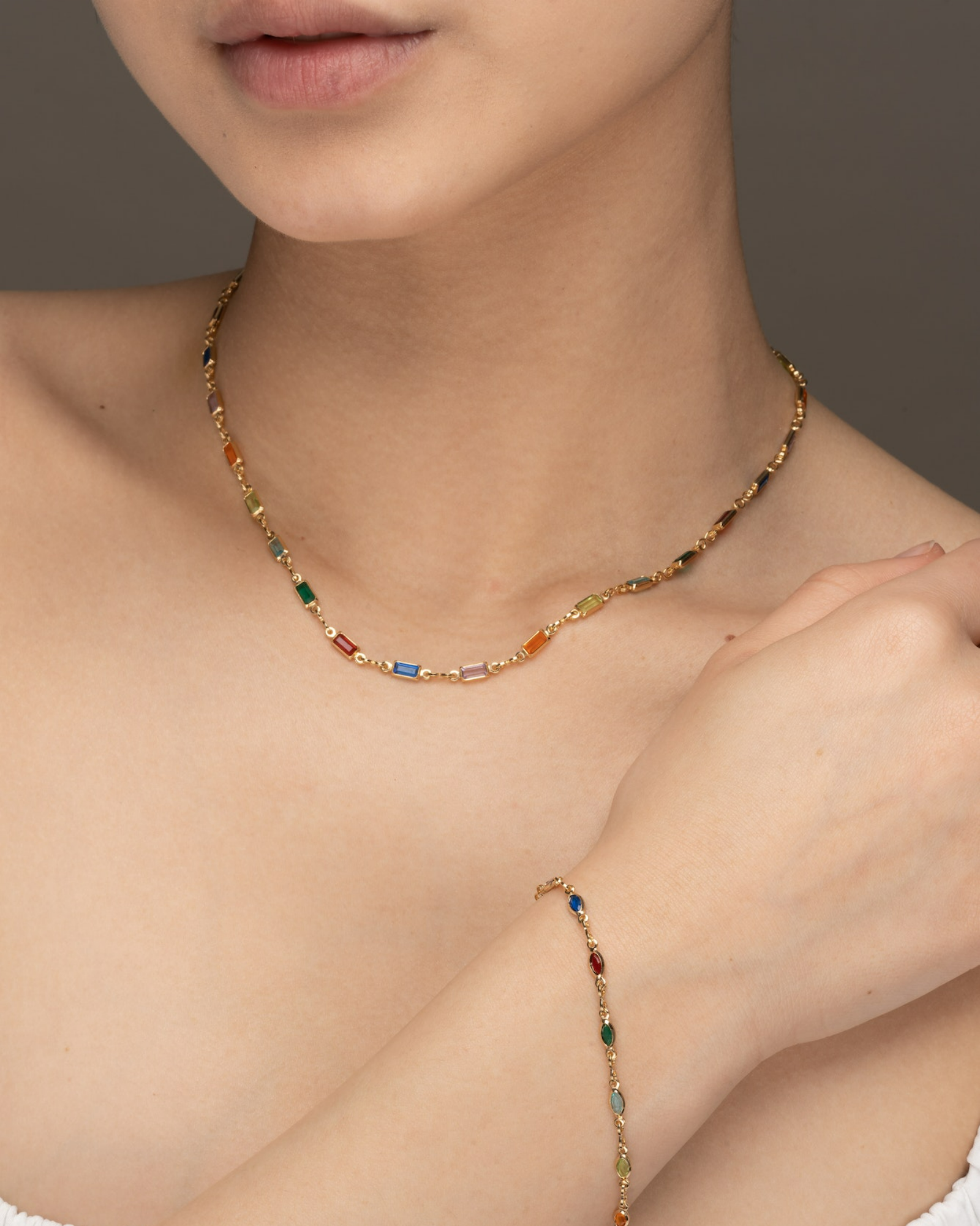 Dione Colourful Gold Necklace ERIJEWELRY