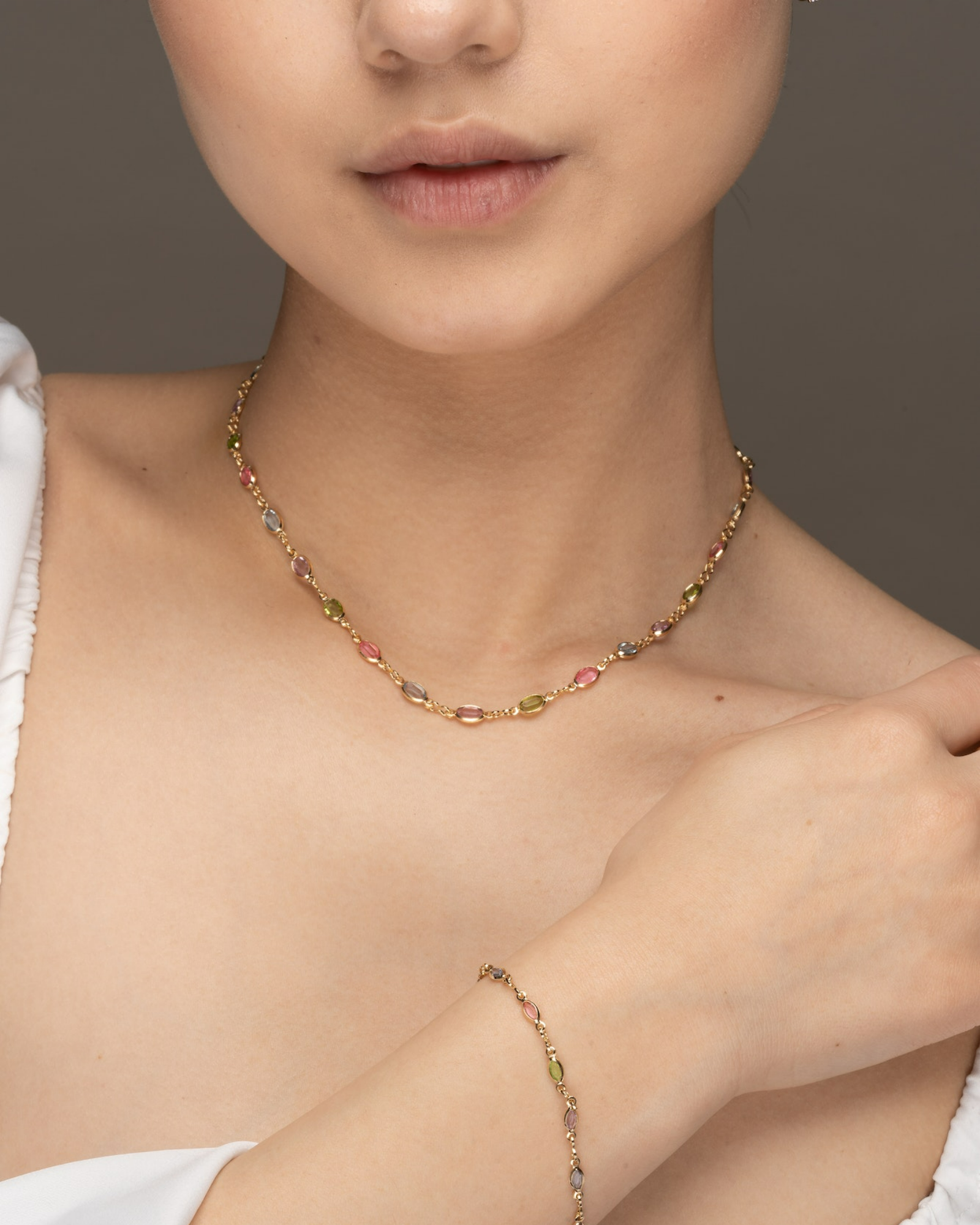 Margaret colourful Gold Necklace ERIJEWELRY