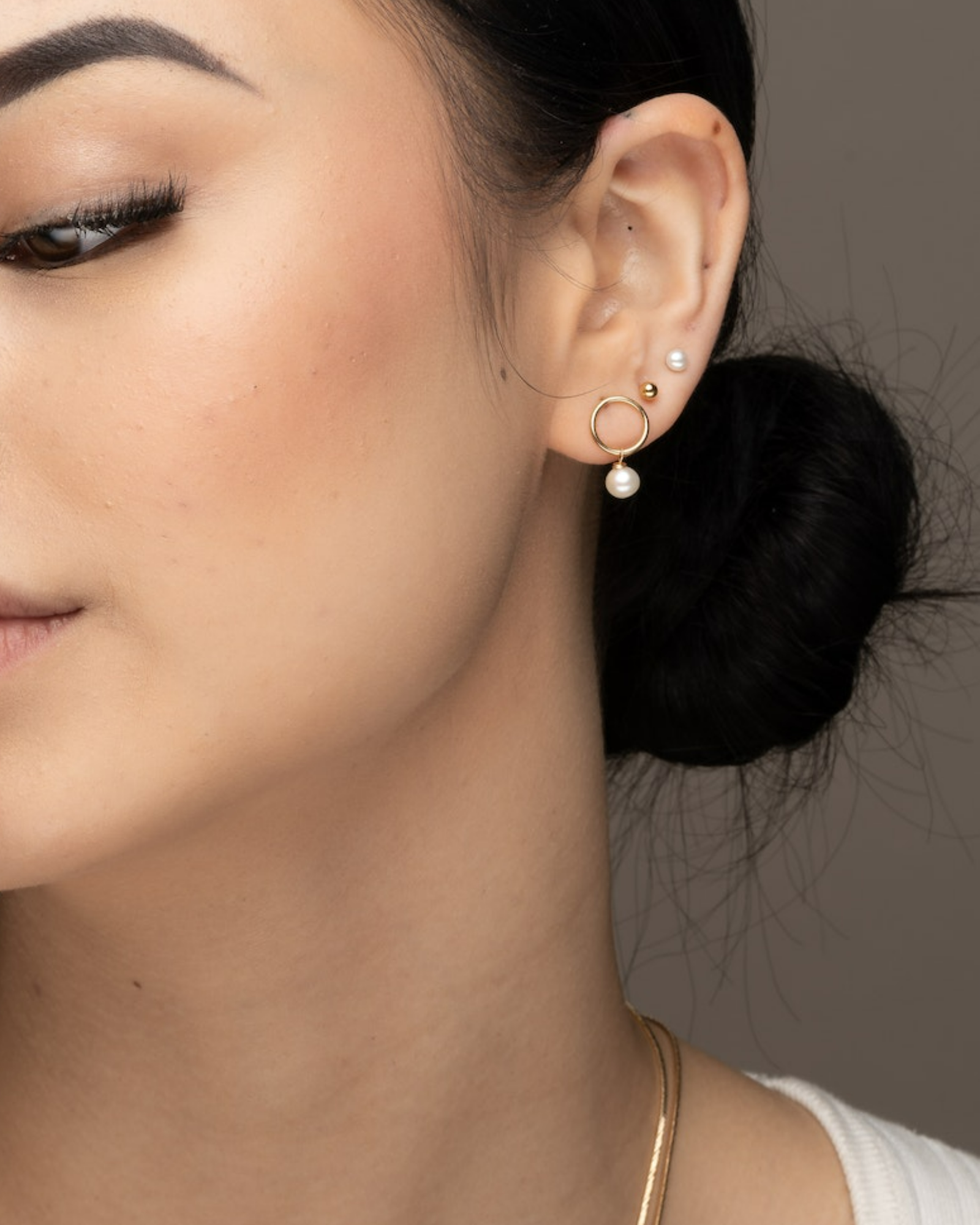 Circle pearl earrings ERIJEWELRY