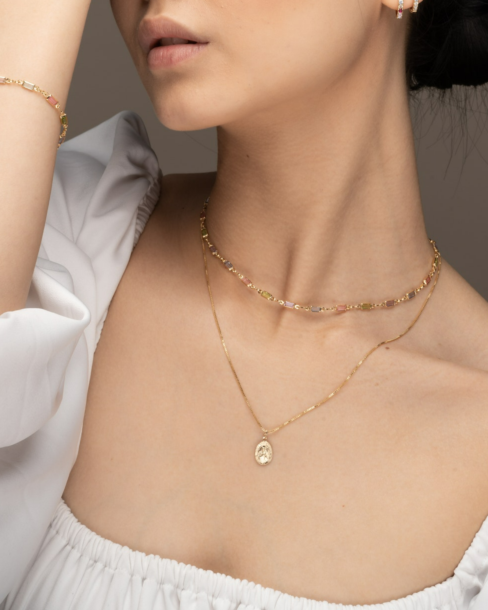 Mini St Christopher Medallion Necklace ERIJEWELRY