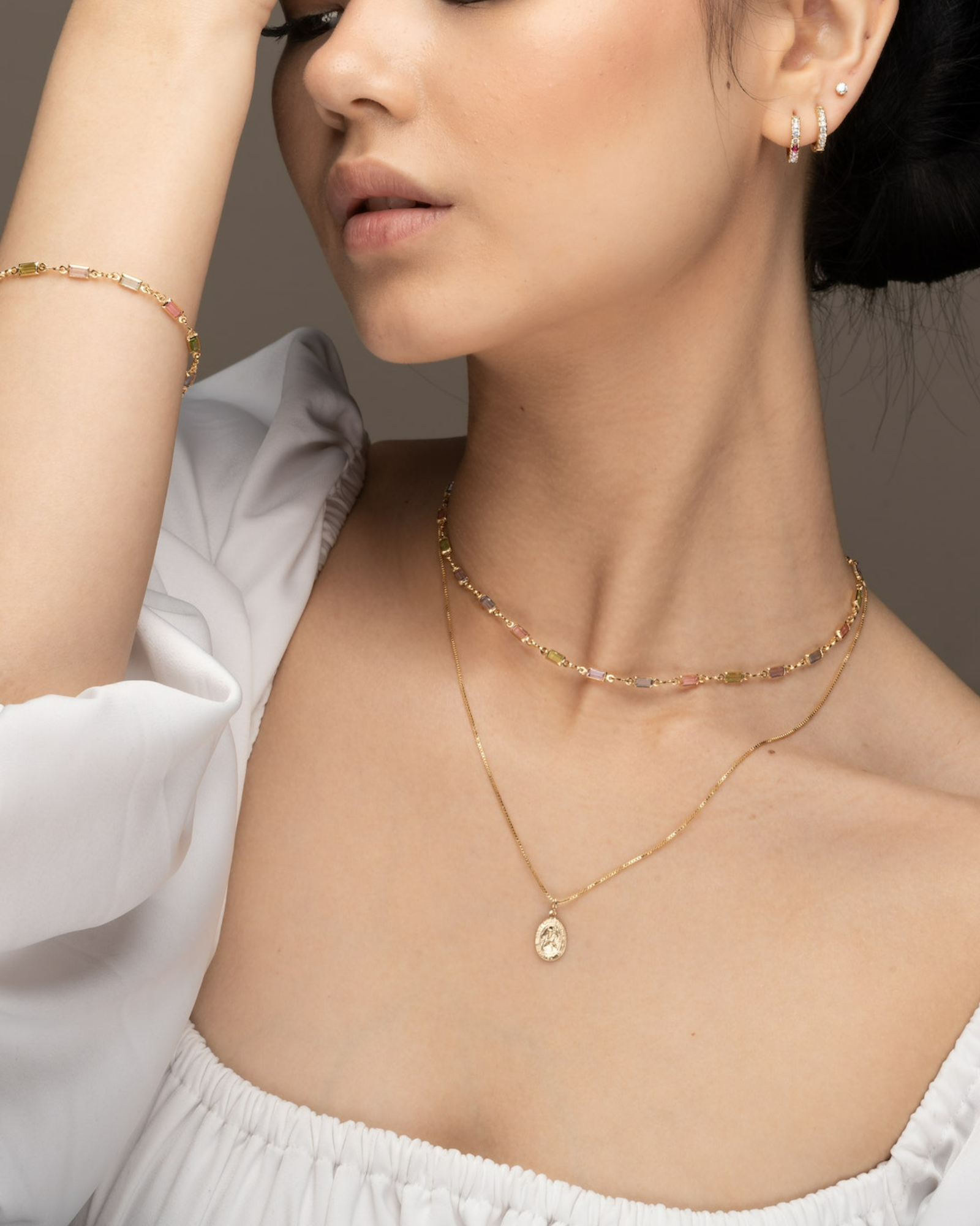 Daria Colourful Gold Necklace ERIJEWELRY