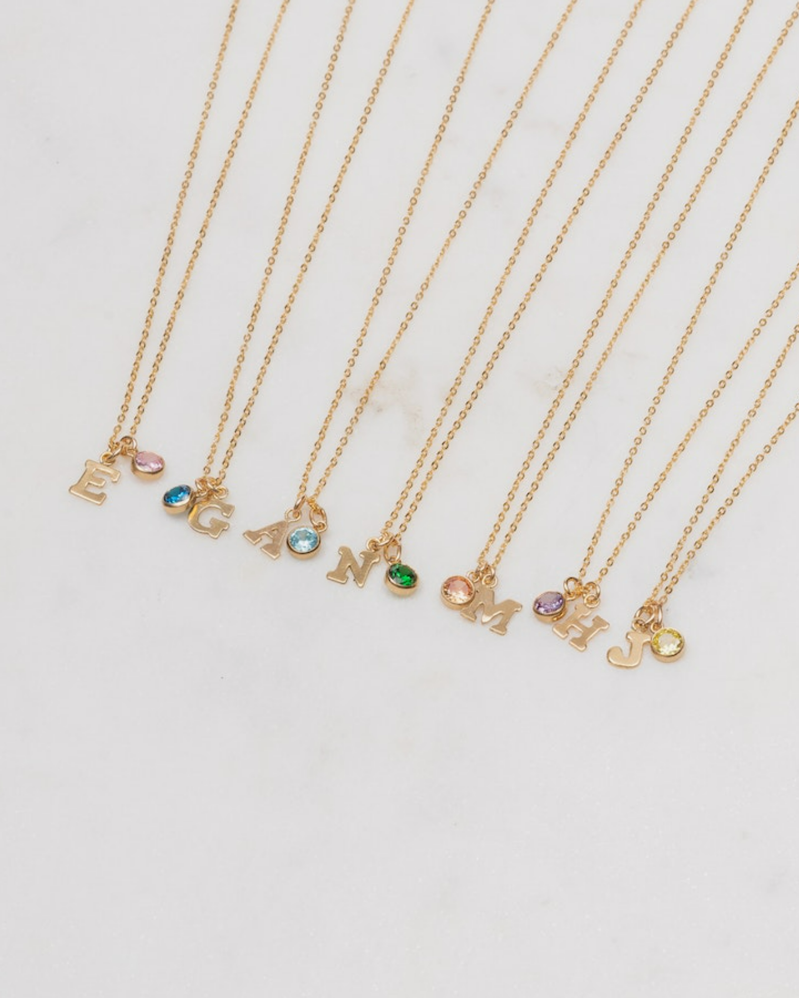 Initial C with Birthstone Necklace ERIJEWELRY