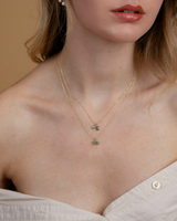 Initial U with Birthstone Necklace
