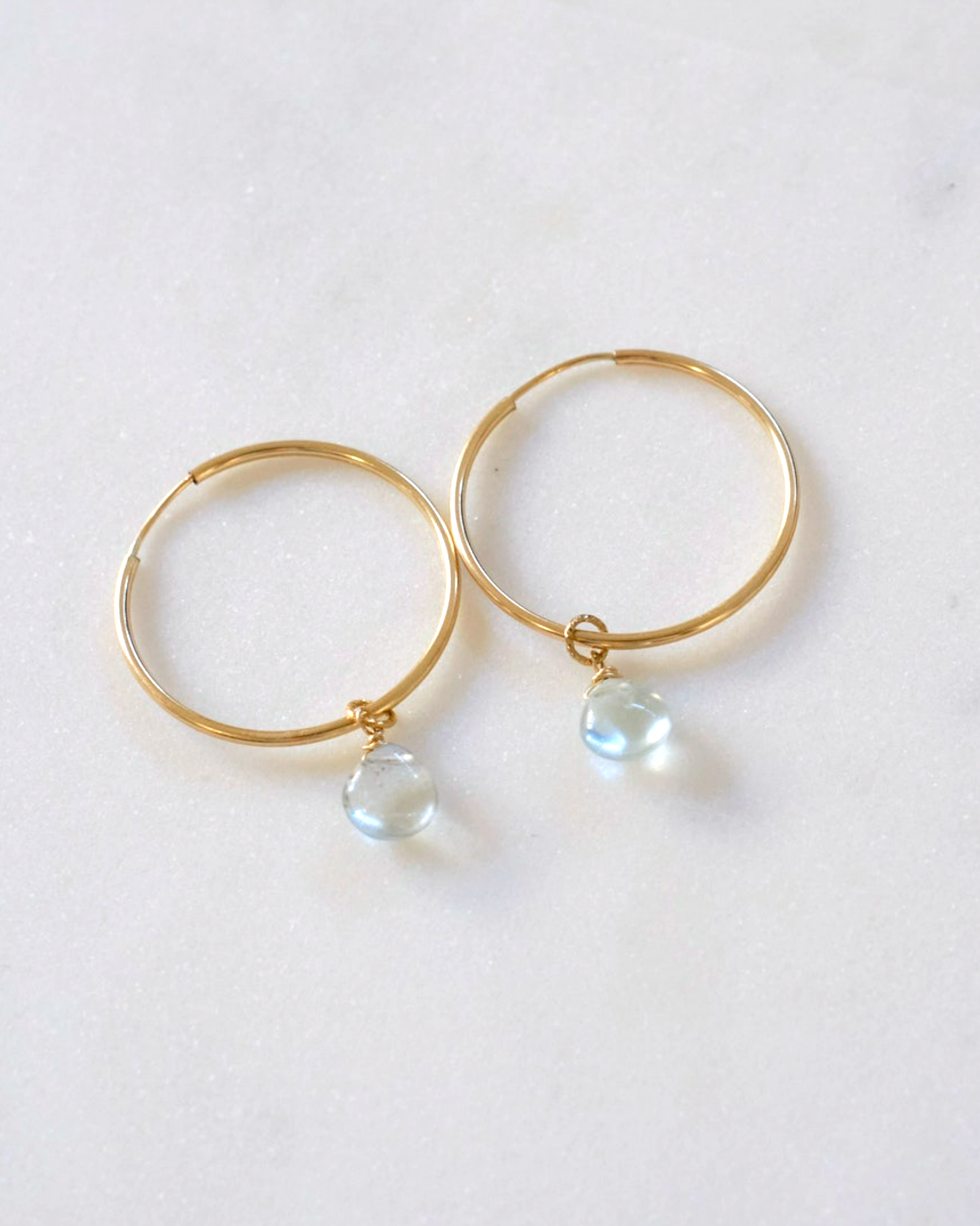 Aquamarine Hoop Earrings ERIJEWELRY