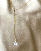 Royal Blue Moonstone Y Necklace