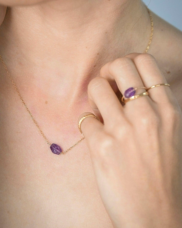 Amethyst One Point Necklace