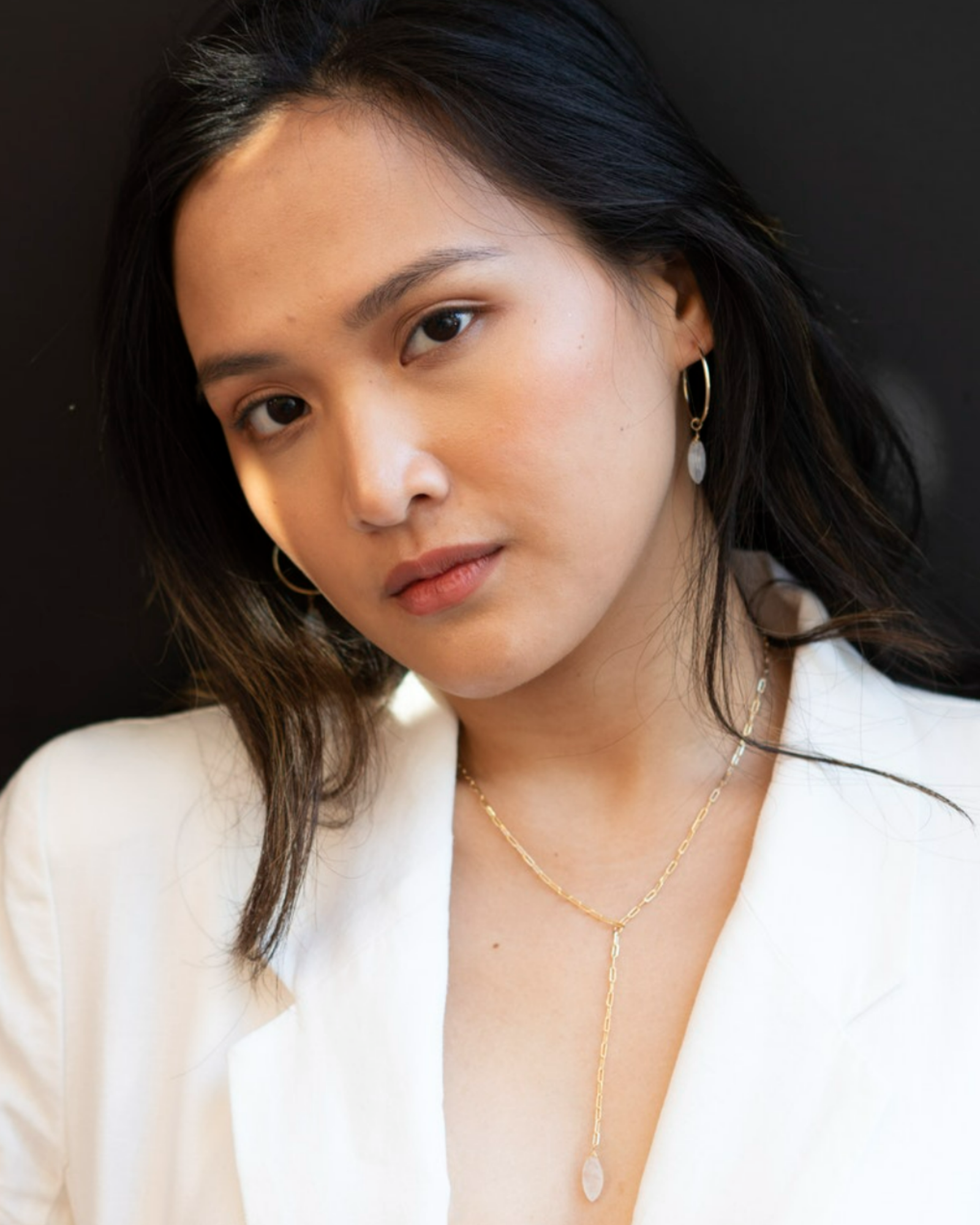Moonstone Marquise-cut Hoops ERIJEWELRY