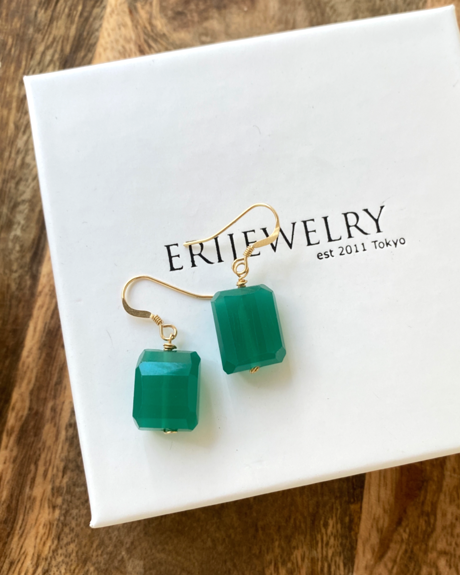 Green Onyx Fancy Earrings ERIJEWELRY