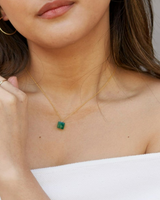 Green Onyx Square Necklace