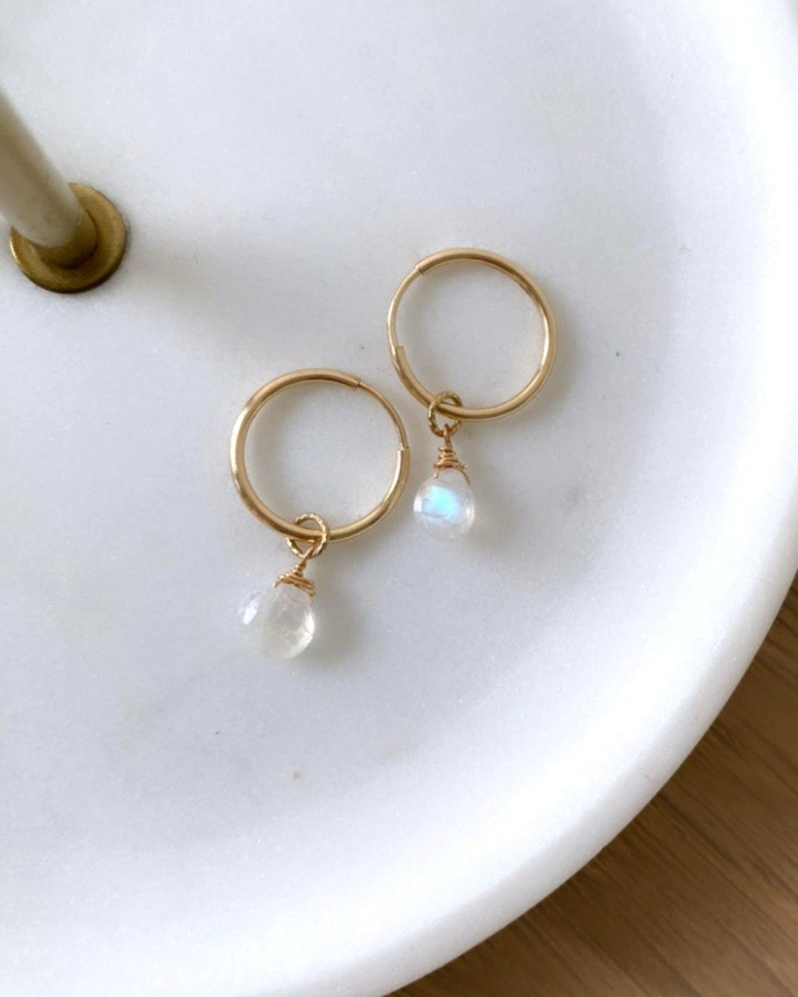 Royal Blue Moonstone Infinity Hoops ERIJEWELRY
