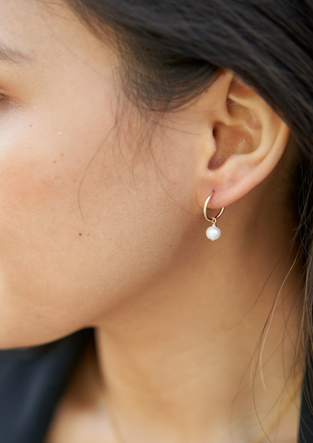 Petite Pearl Infinity Hoops (12mm) ERIJEWELRY