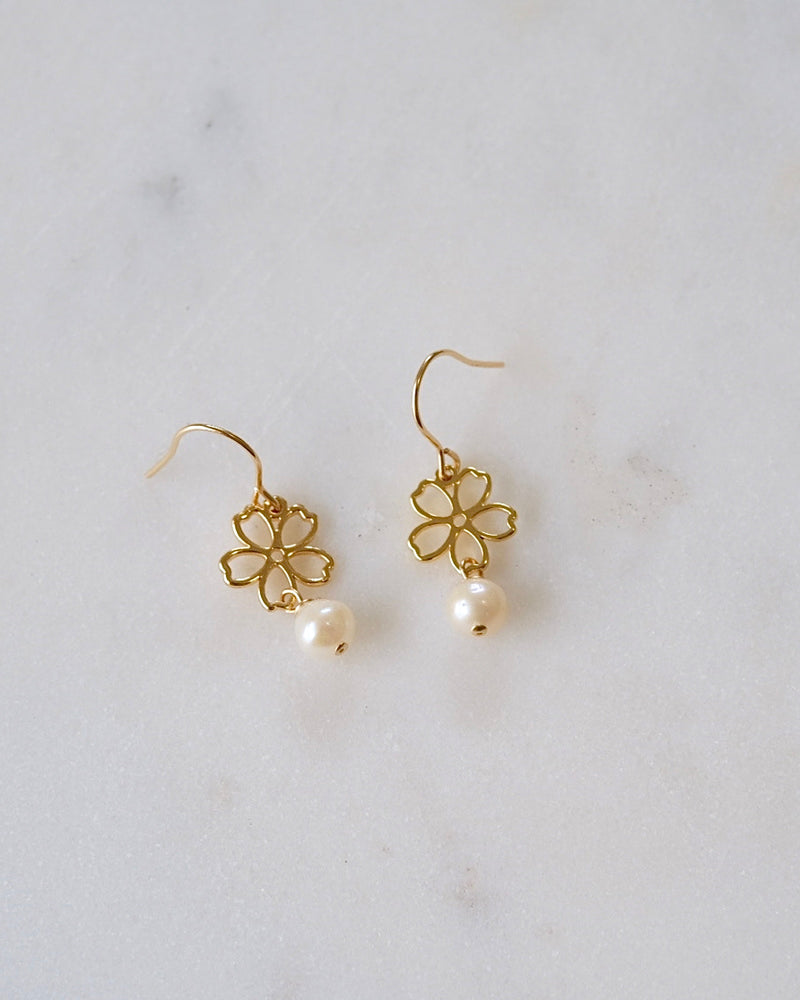 Sakura Pearl Drop Earrings