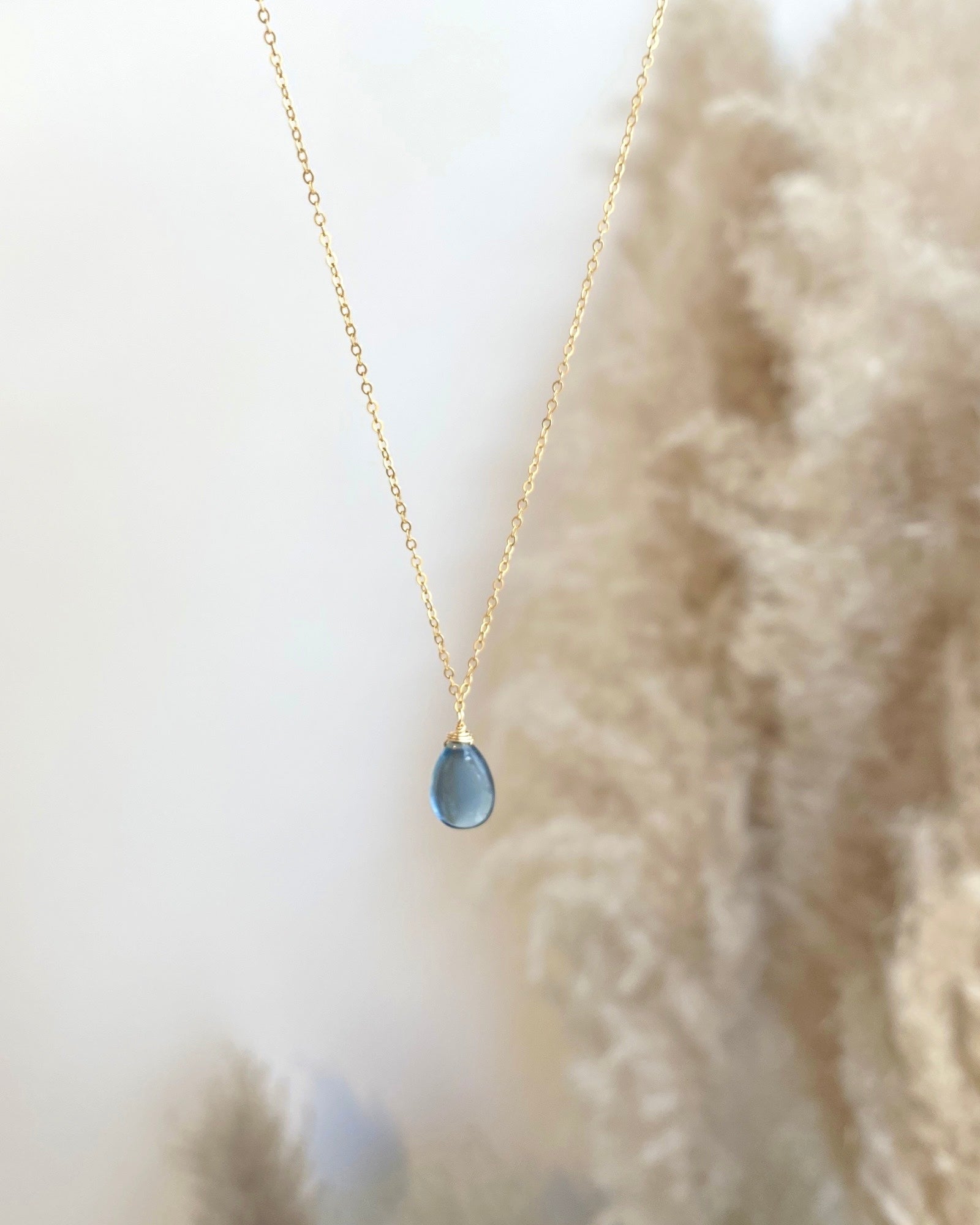 Siberian Blue Quartz Drop Necklace ERIJEWELRY
