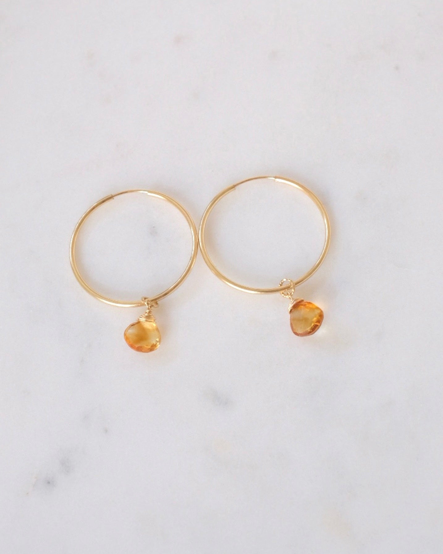 Citrine infinity hoop earrings ERIJEWELRY