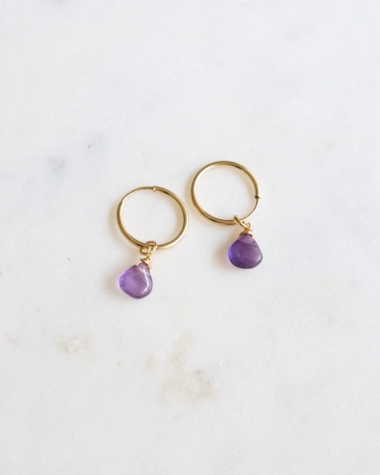 Amethyst infinity hoop earrings ERIJEWELRY