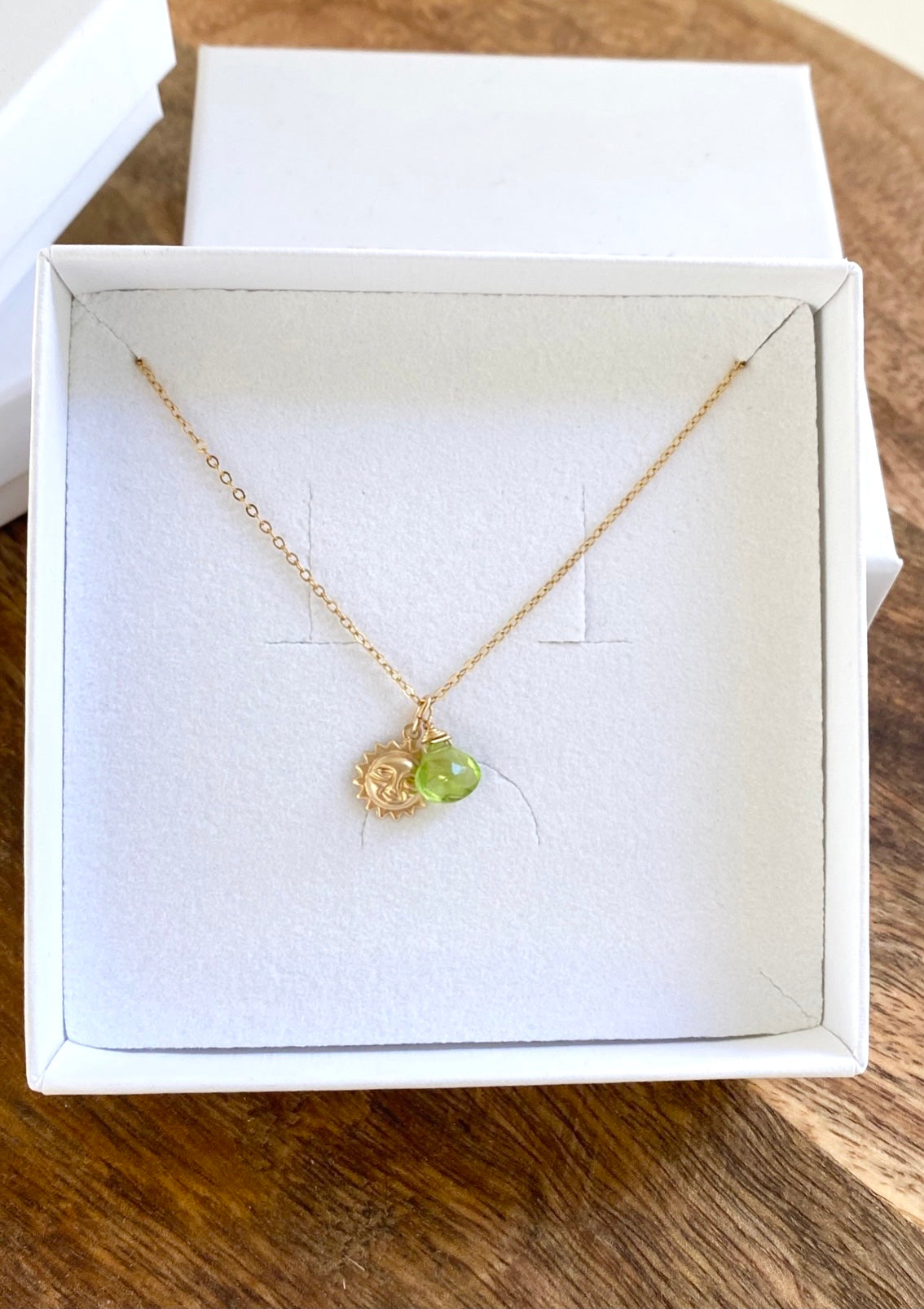 Peridot with the Sun Necklace ERIJEWELRY