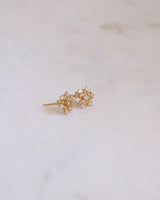 14K Solid Gold Snowflake Stud Earrings