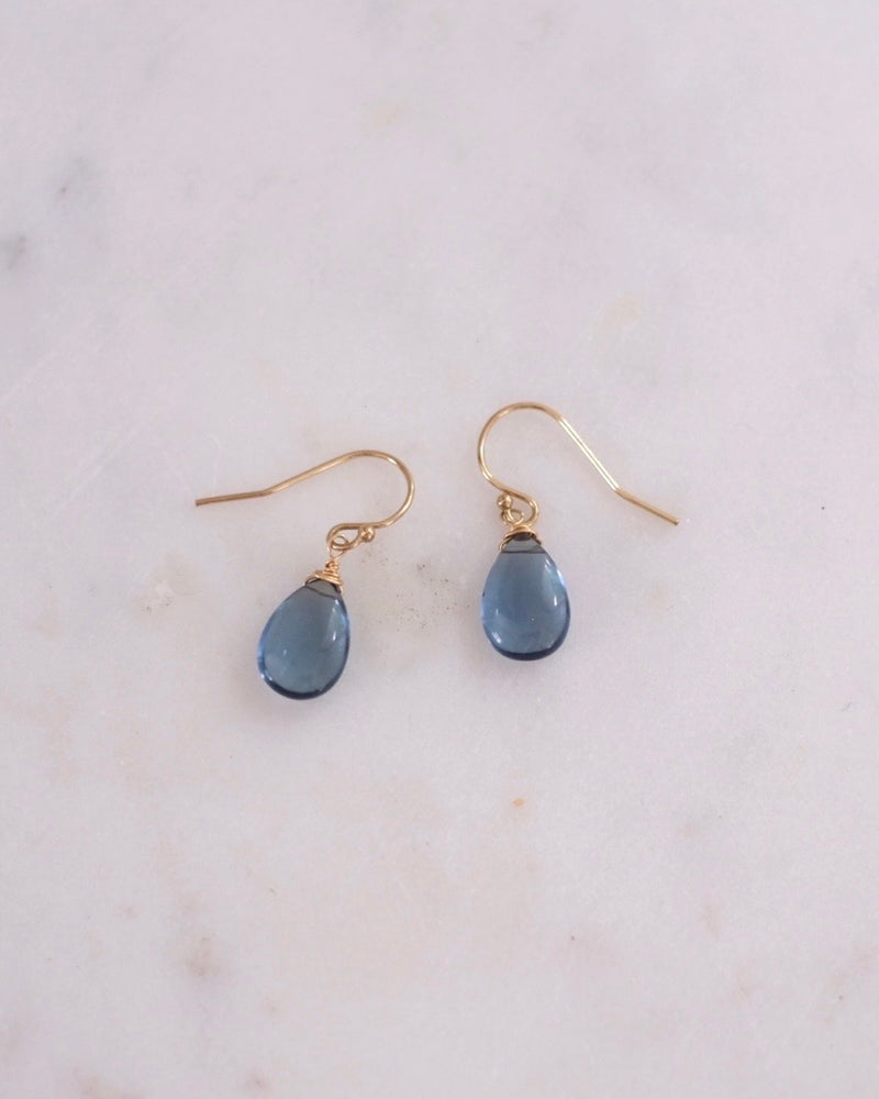 Siberian Blue Quartz Simple Earrings