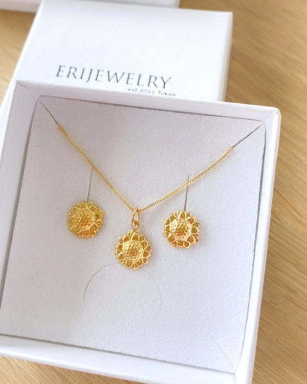 Sunflower Matching Set - Studs and Necklace
