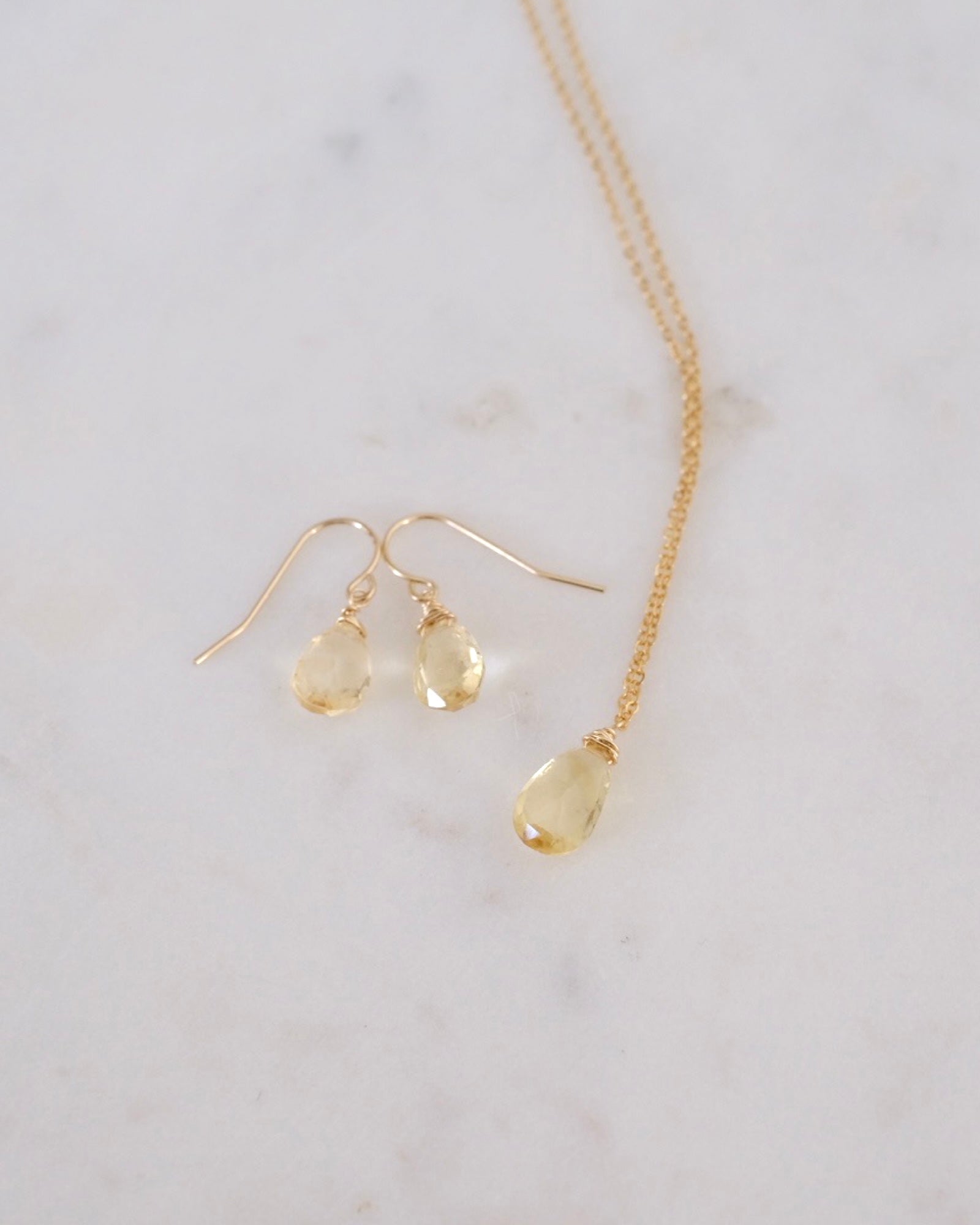 Citrine Drop Necklace ERIJEWELRY
