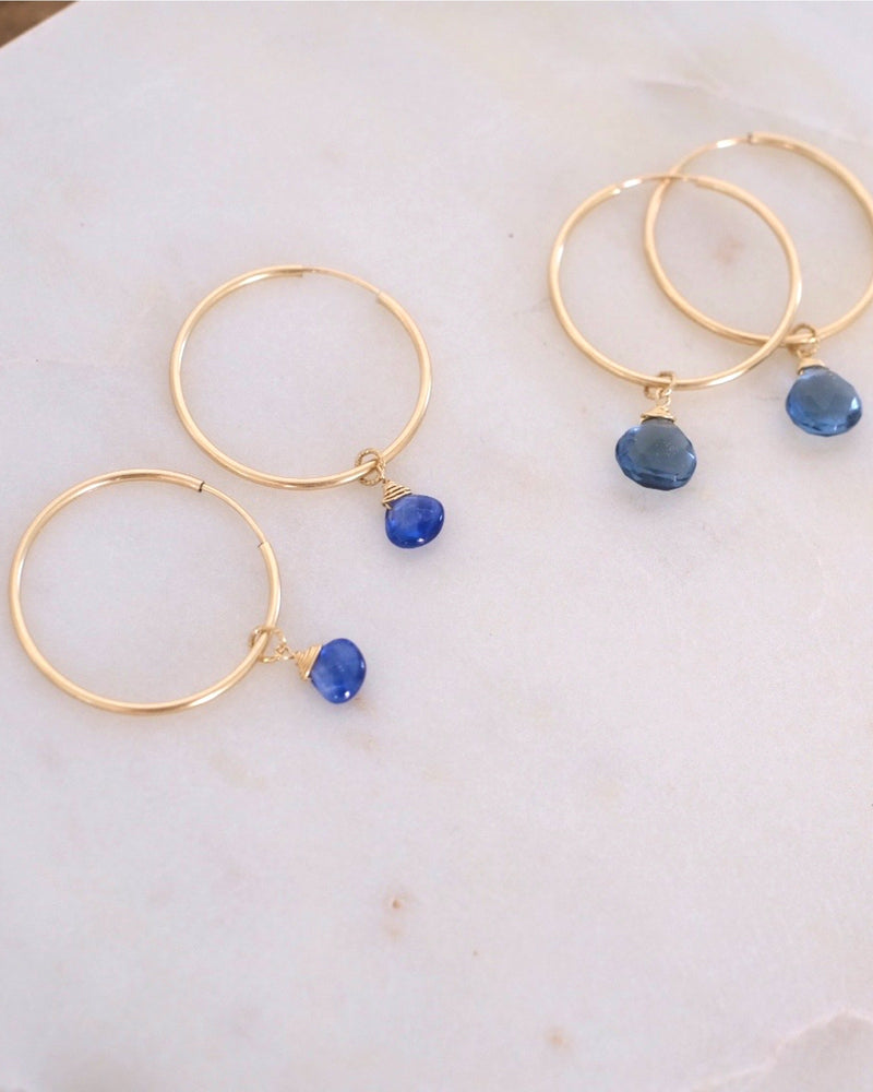 Kyanite infinity hoop earrings