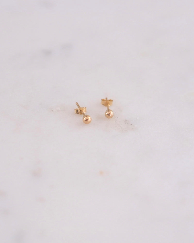Petite Gold Ball Stud Earrings