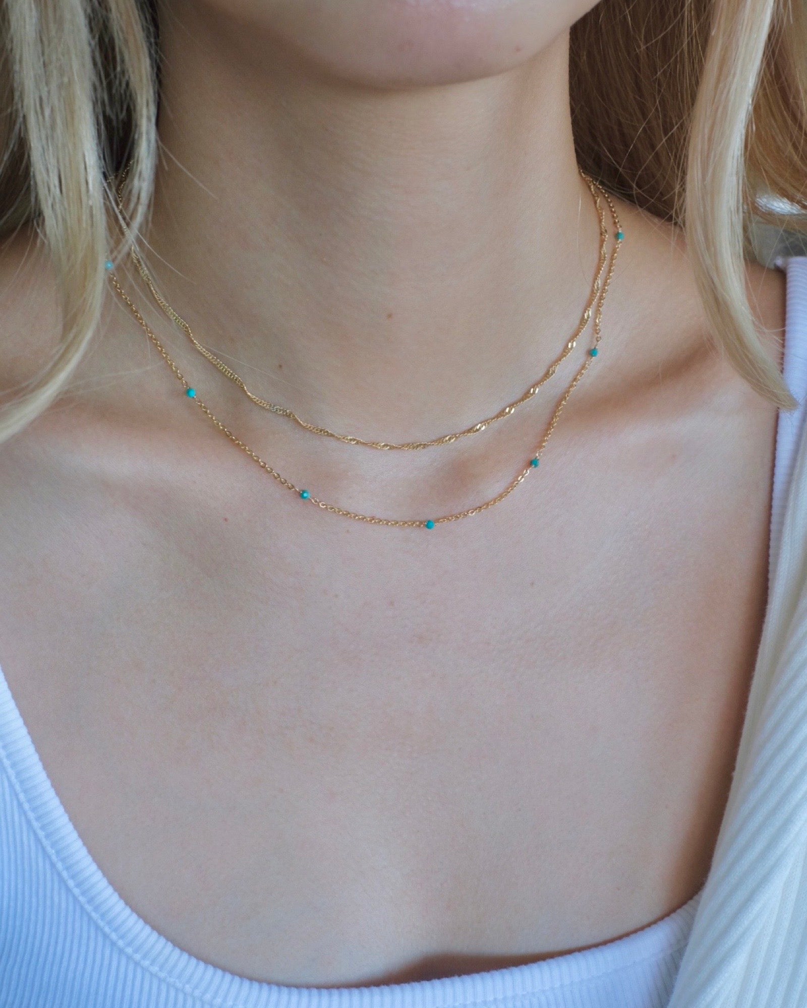 Turquoise beaded necklace ERIJEWELRY