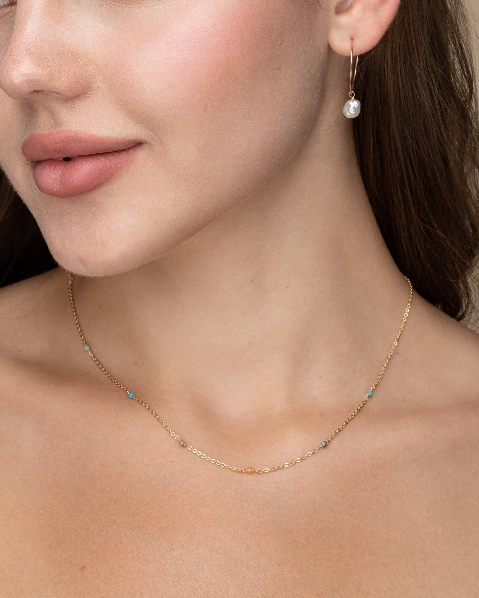 Pastel beaded Necklace ERIJEWELRY