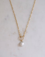 Keshi Pearl lock necklace