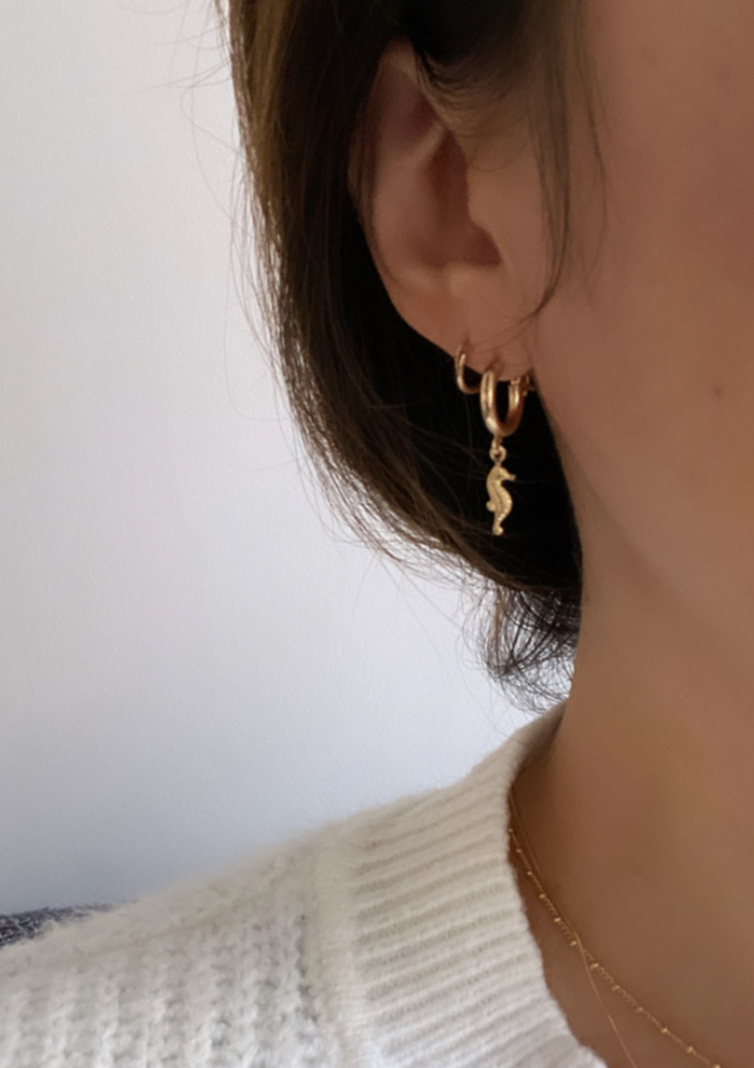 Marine Huggie Hoops ERIJEWELRY