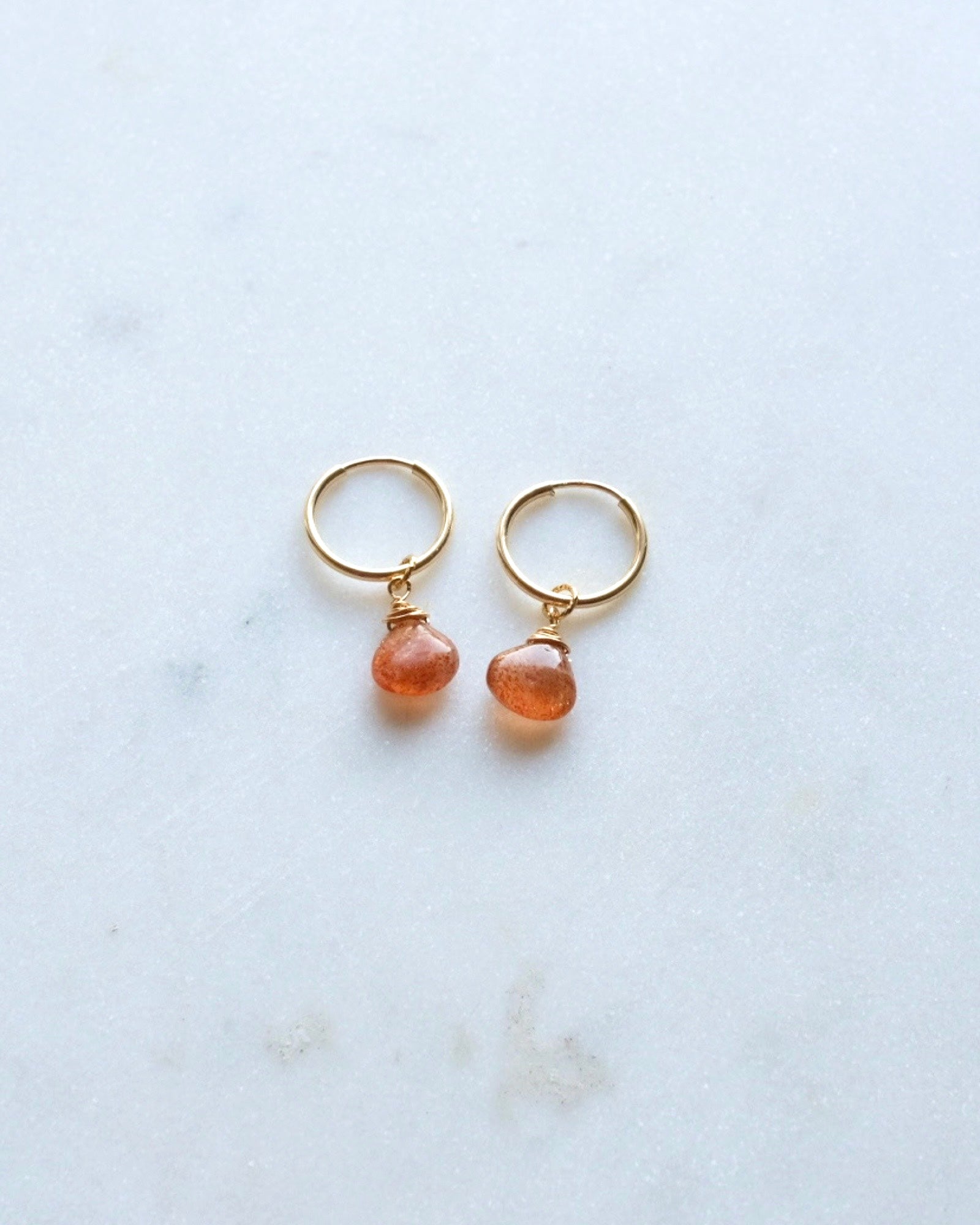 Sunstone infinity hoops ERIJEWELRY